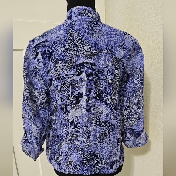 Ruby Rd Casual Button up Artsey Print Blazer, Jacket 12 - Picture 7 of 8